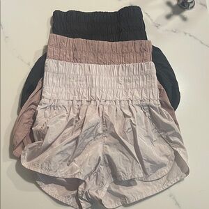 FP Movement by Free People Smocked High-Waist Athletic Shorts 3 Pairs